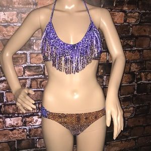 Radio Fiji bikini leopard print with fringe